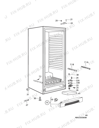 Взрыв-схема холодильника Electrolux ERE38403W - Схема узла C10 Cabinet